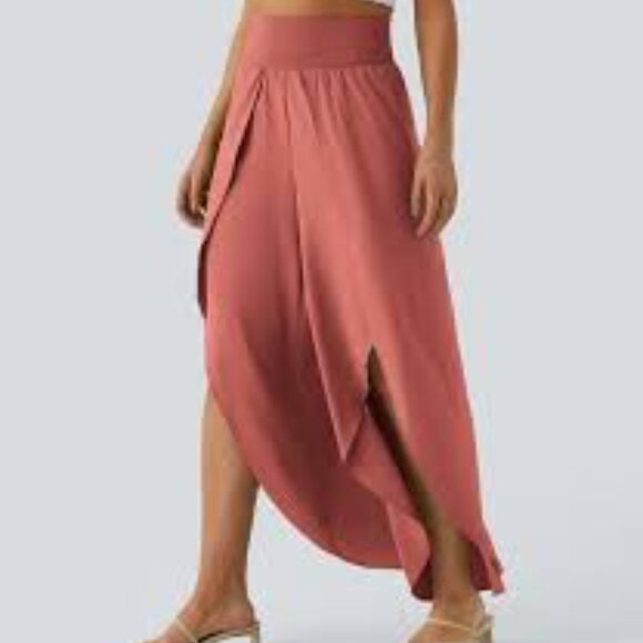 25-NWT HALARA BREEZEFUL HIGH WAISTED HIGH LOW RUFFLE 2 IN 1 SKIRT/BIKER SHORTS - Picture 3 of 6